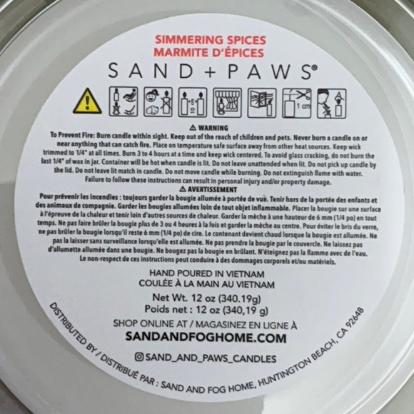 SAND + PAWS Two Wick Odor Neutralizing Scented Candle 12 Oz $28 Retail NEW - Picture 10 of 12